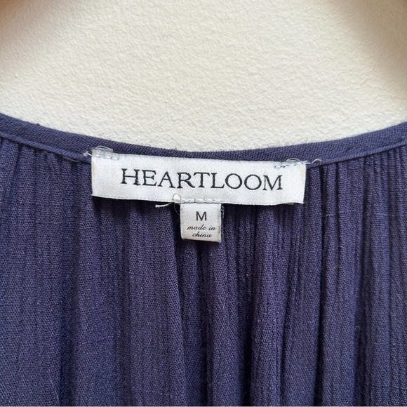 Heartloom Anthropologie Navy & White Embroidered Boho Button Romper, Size Medium - Picture 7 of 11